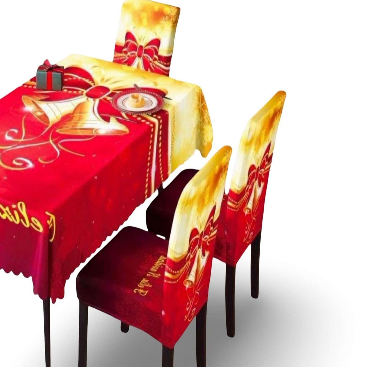 GENERICO - MANTEL DE NAVIDAD MAS 6 FUNDAS DE SILLAS
