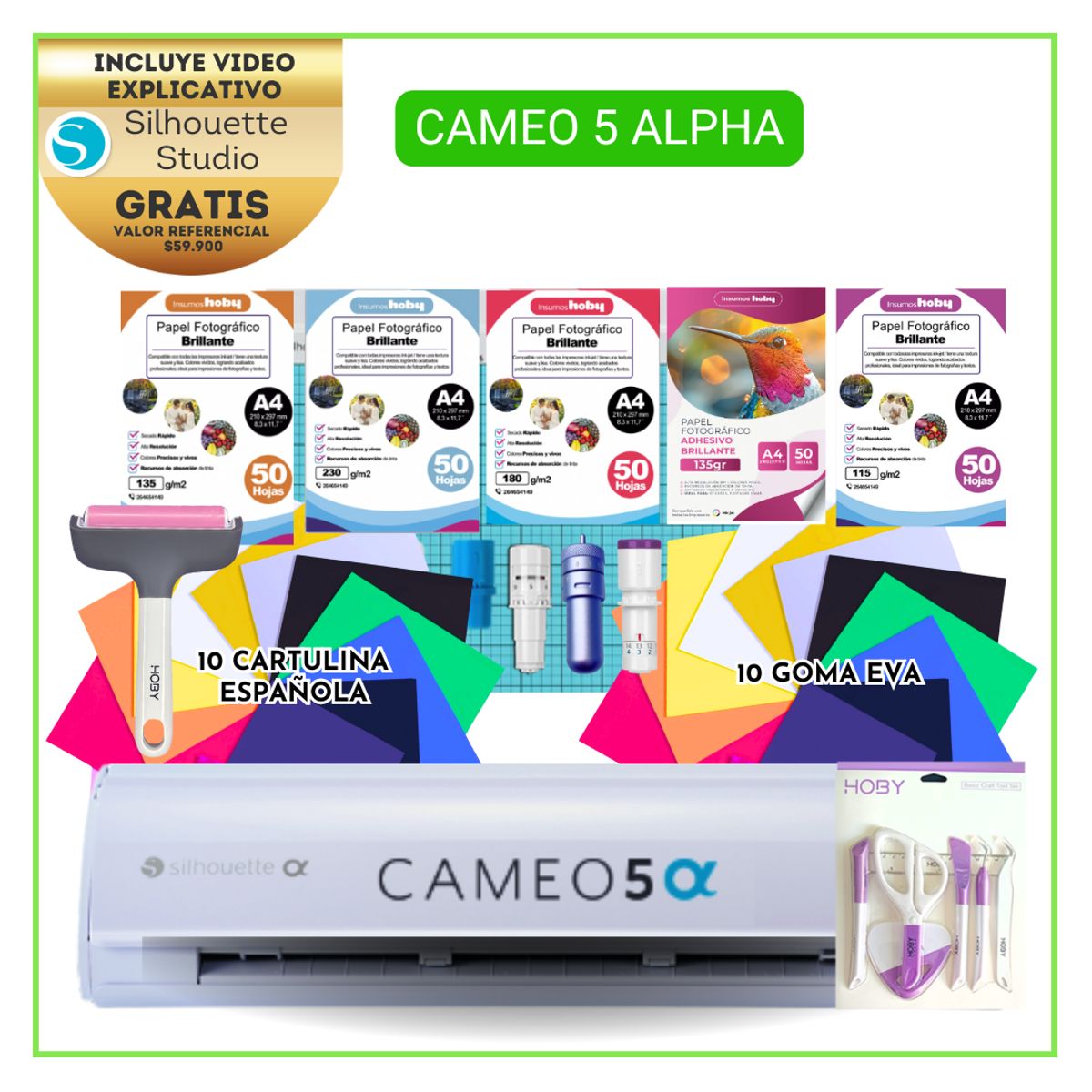 SILHOUETTE - SAN 07 Cameo 5 ALPHA + FULL INSUMOS