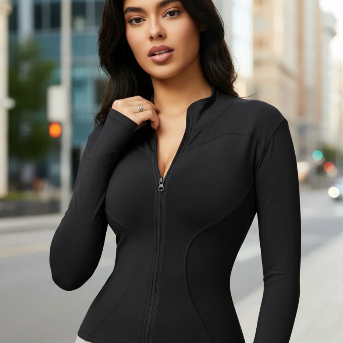 LOOK SHOP - Chaqueta Deportiva Yoga Mujer. Ajustada Compresión Viral 9014