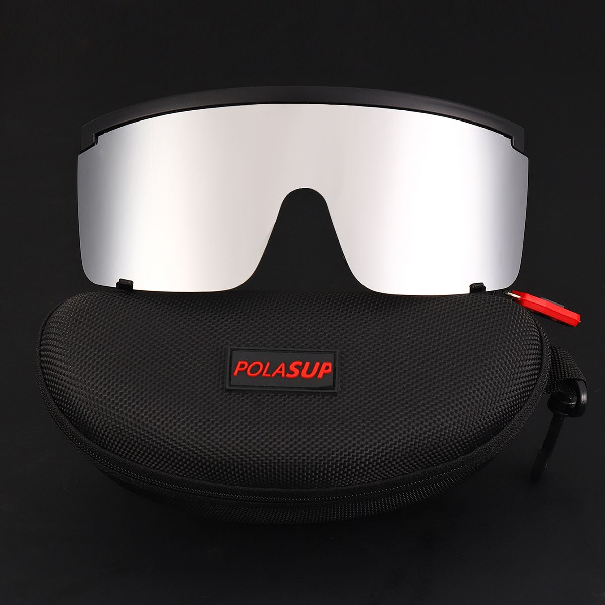 POLASUP - POLASUP LETNES Gafas de sol deportivas plateadas reflectantes para correr y andar en bicicleta UV400