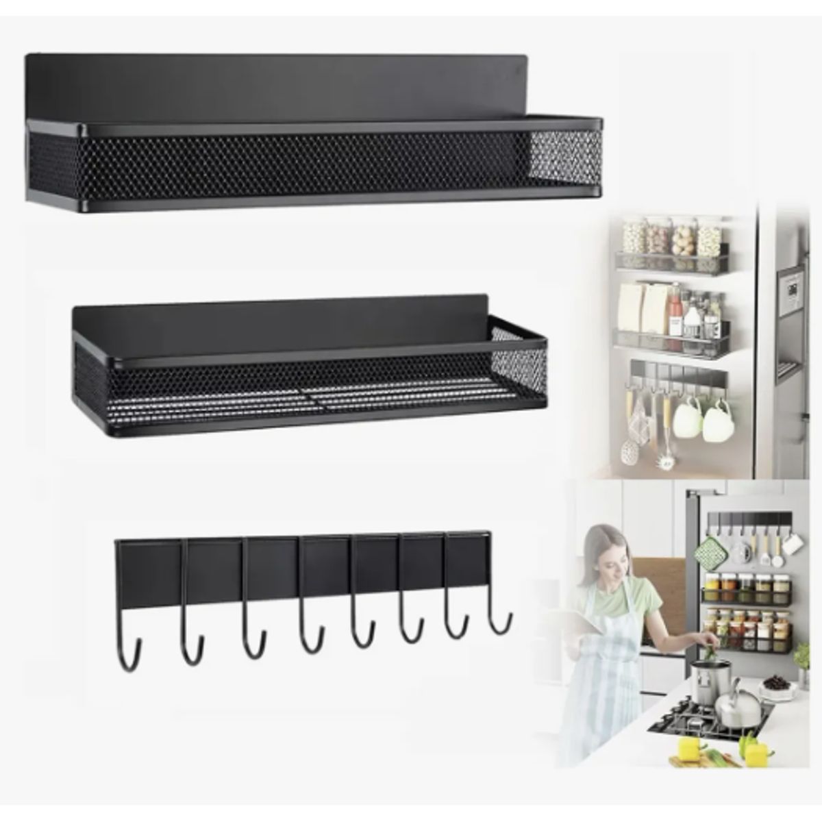 GENERICO - Kit 3 Estante De Almacenamiento Magnético Multifuncional