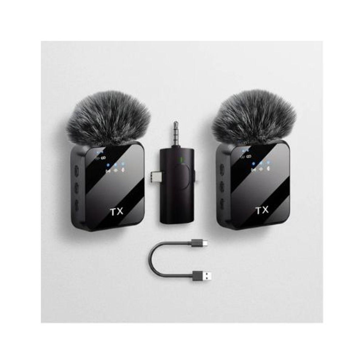 GENERICO - Micrófonos Solapa Inalámbrico Reducción Ruido Usb-c Ip 35mm Negro