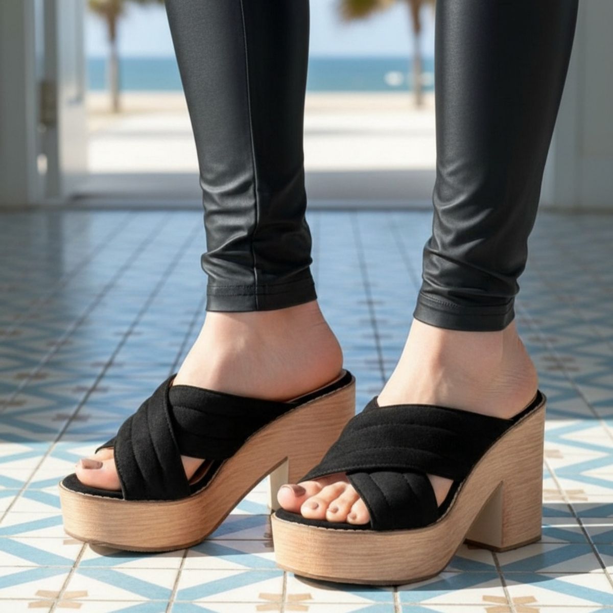 SNOOPY - Sandalias Mujer con Plataforma M544 Horma Pequeña