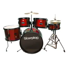 SCORPION - BATERIA JUNIOR 5PCS PLATILLO + PISO ROJA SCB-5R