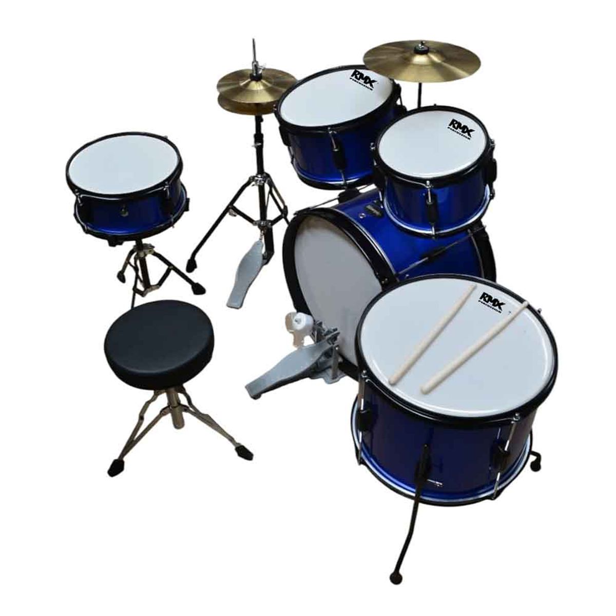 RMX - BATERIA JUNIOR 5PCS PLATILLO + PISO AZUL JUDR-1A RMX
