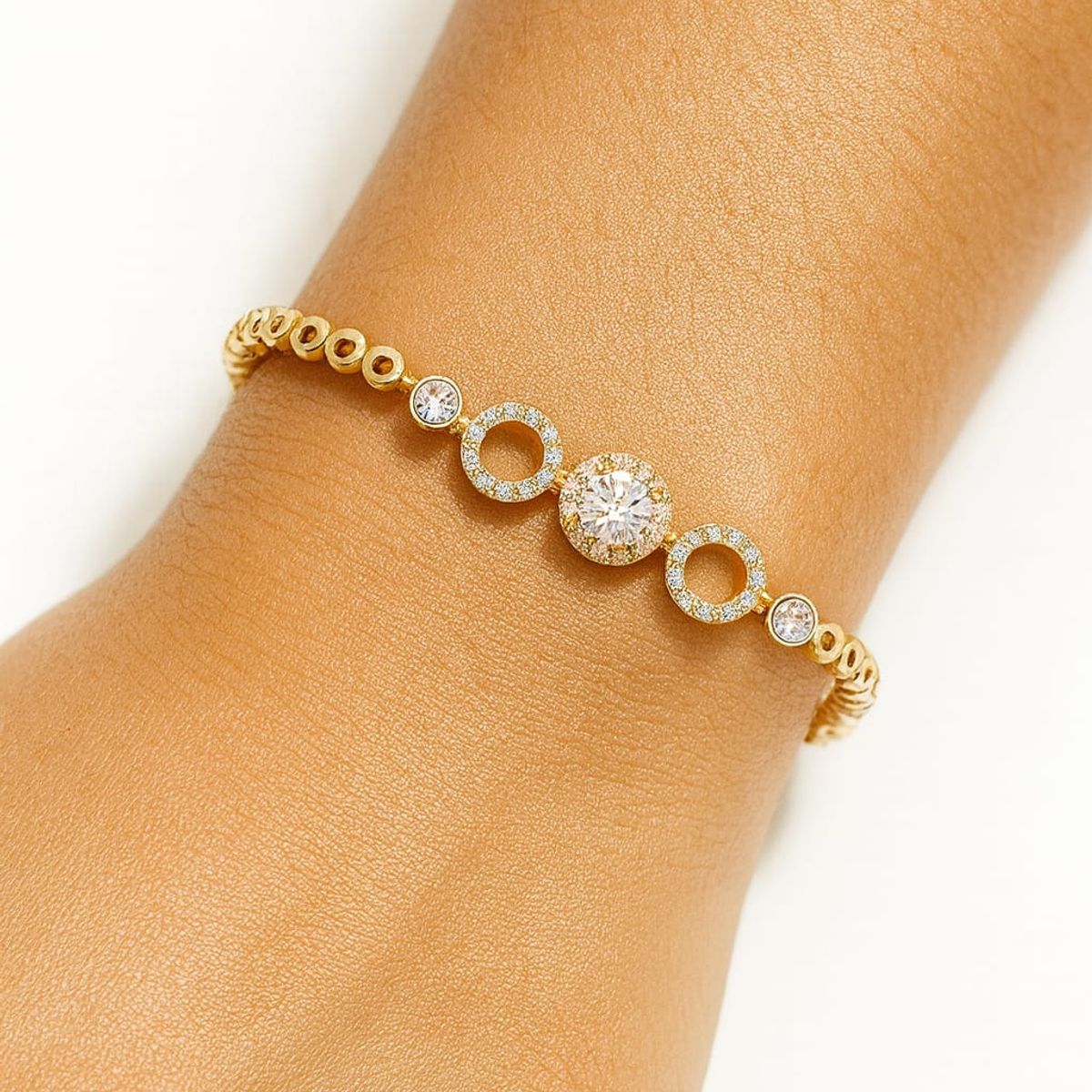JOYAS LANDEROS - Pulsera Roseta Enchapada en oro 18k 18cm