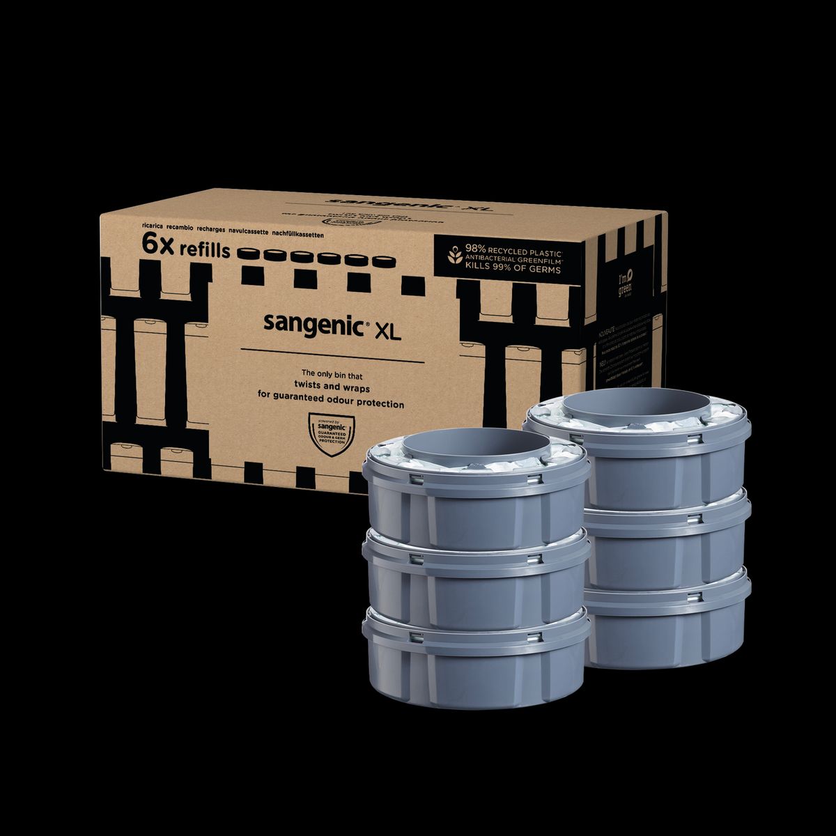 TOMMEE TIPPEE - PACK 6 REPUESTOS DE BOLSAS PARA SANGENIC TWIST & CLICK TAMAÑO XL