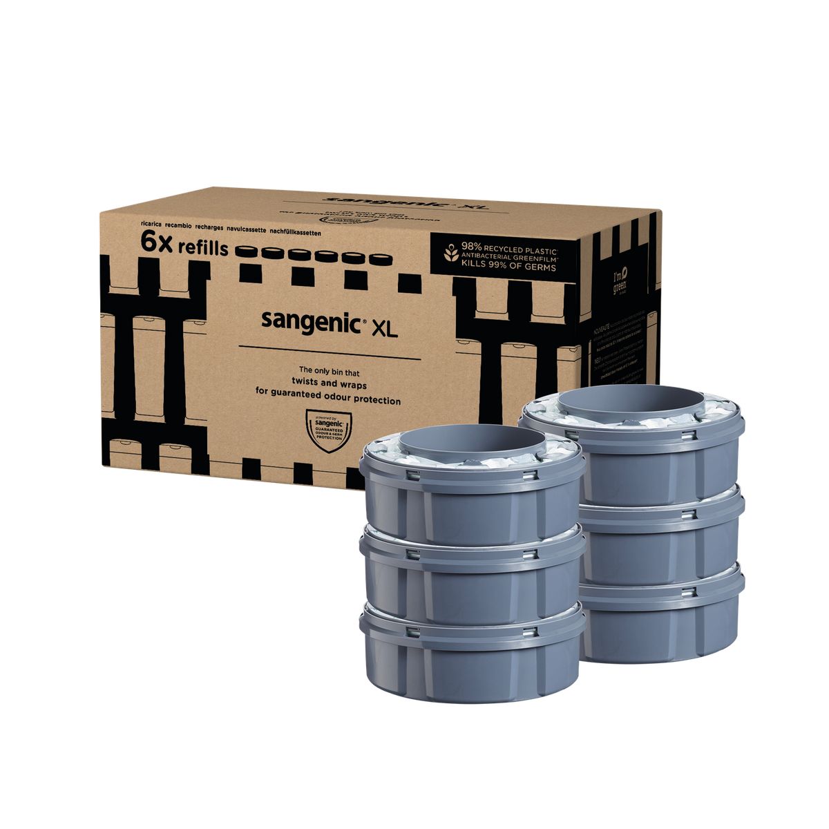 TOMMEE TIPPEE - PACK 6 REPUESTOS DE BOLSAS PARA SANGENIC TWIST & CLICK TAMAÑO XL