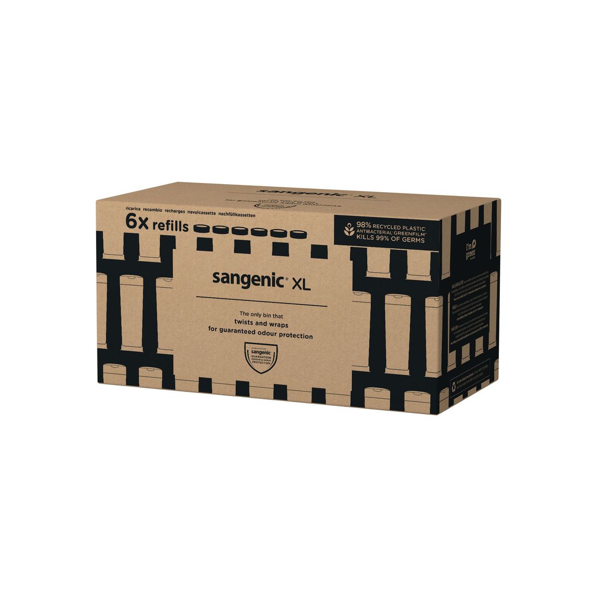 TOMMEE TIPPEE - PACK 6 REPUESTOS DE BOLSAS PARA SANGENIC TWIST & CLICK TAMAÑO XL