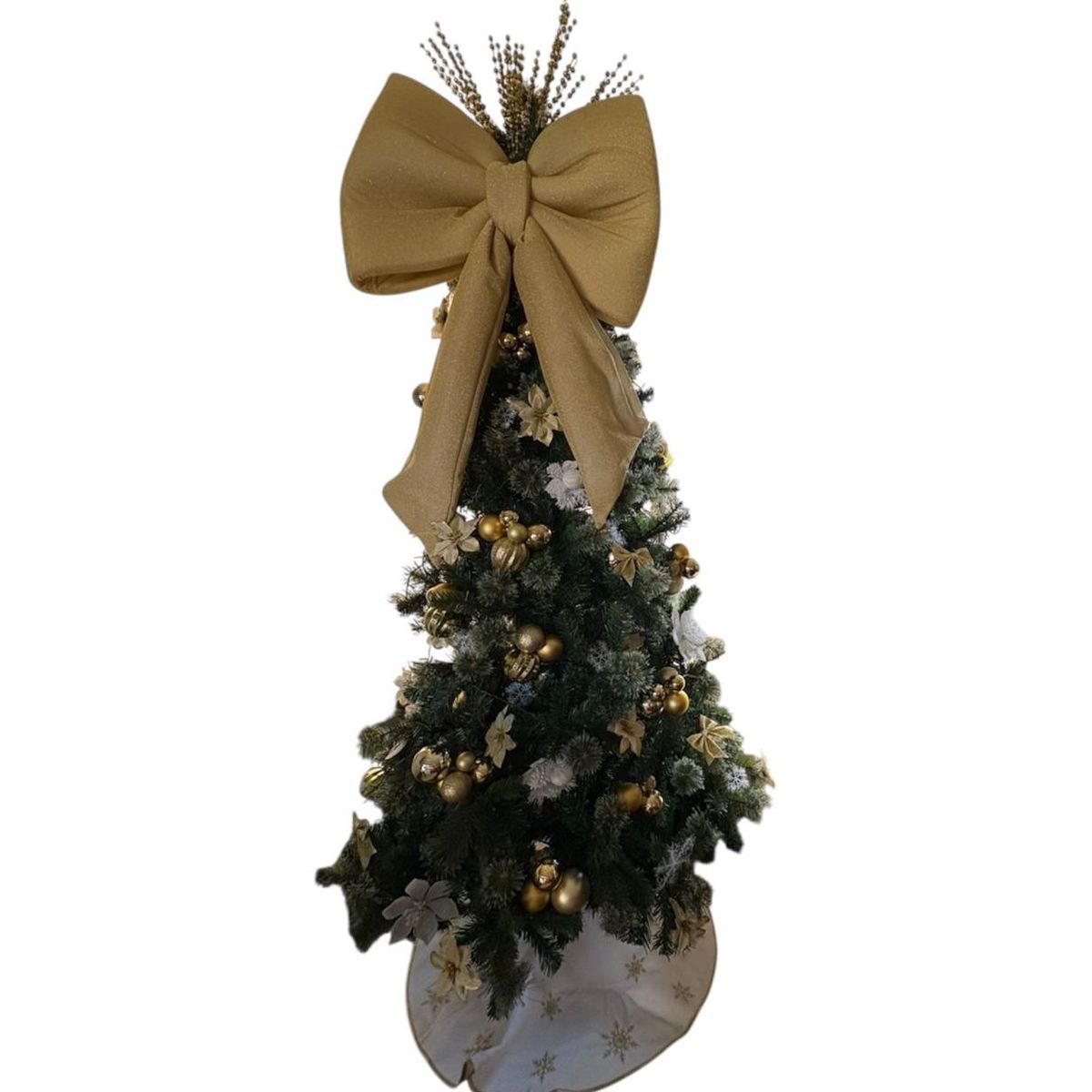 GENERICO - Lazo Gigante para Árbol de Navidad Decoración Adorno Dorado