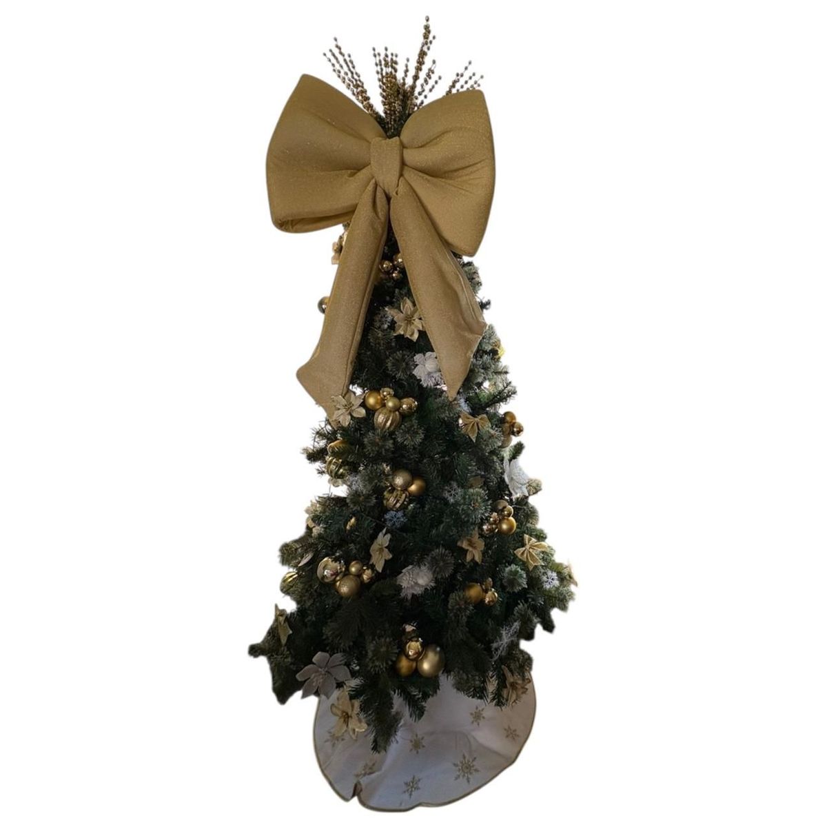 GENERICO - Lazo Gigante para Árbol de Navidad Decoración Adorno Dorado