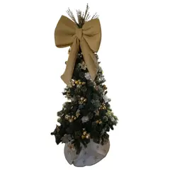 GENERICO - Lazo Gigante para Árbol de Navidad Decoración Adorno Dorado