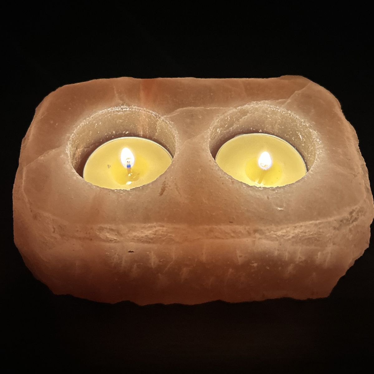 GENERICO - Candelabro de sal del Himalaya 2 velas