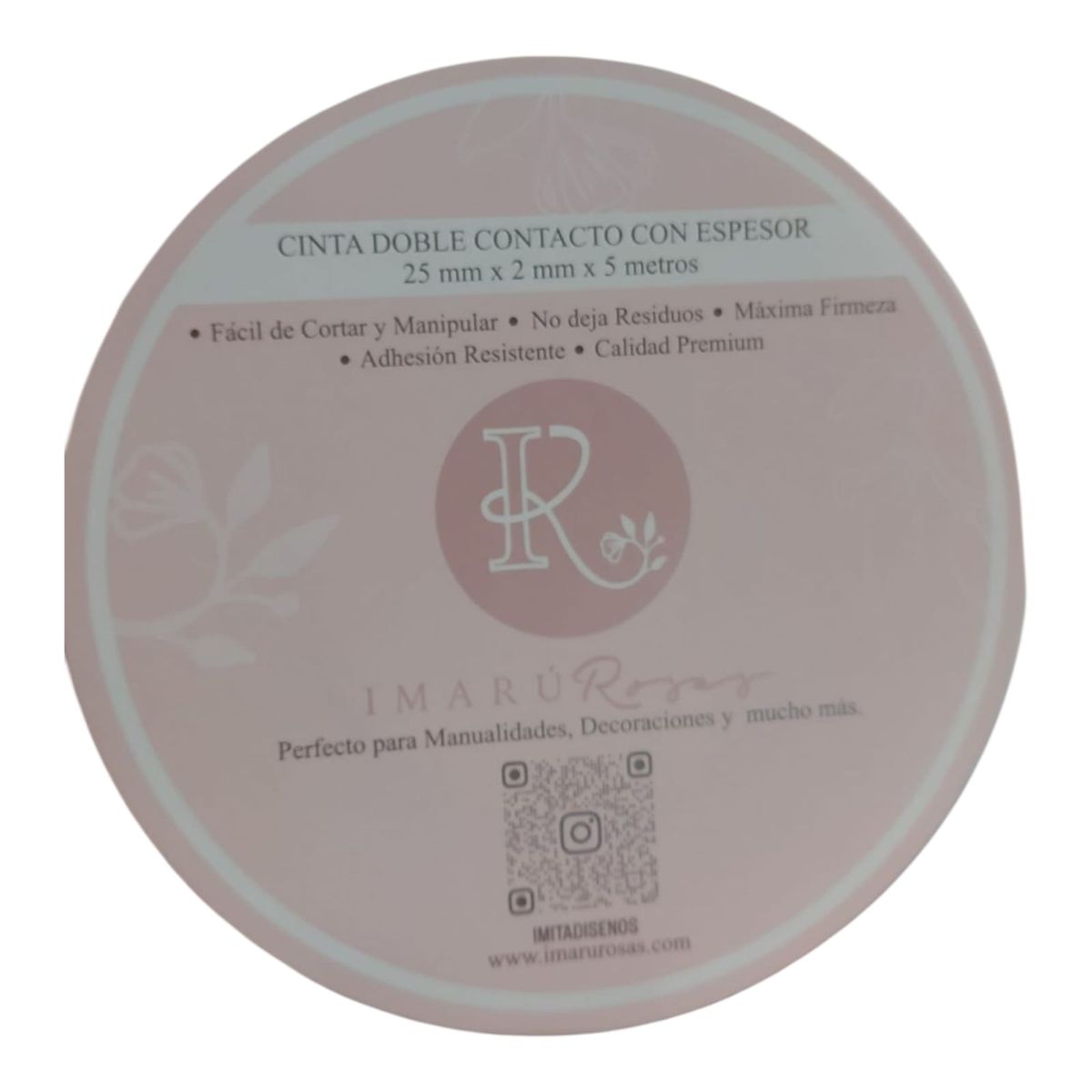 IMARU ROSAS - Cinta doble contacto con espuma 25mmx5mtrs 2MM de espesor