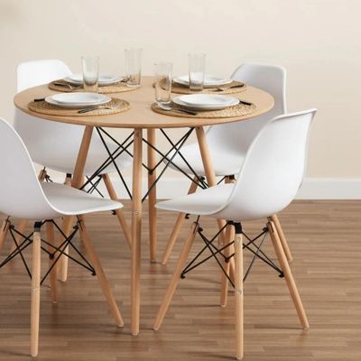 Imagen 2 del producto Comedor Redondo Shanna 80 cm + 4 Sillas Eames Blanco