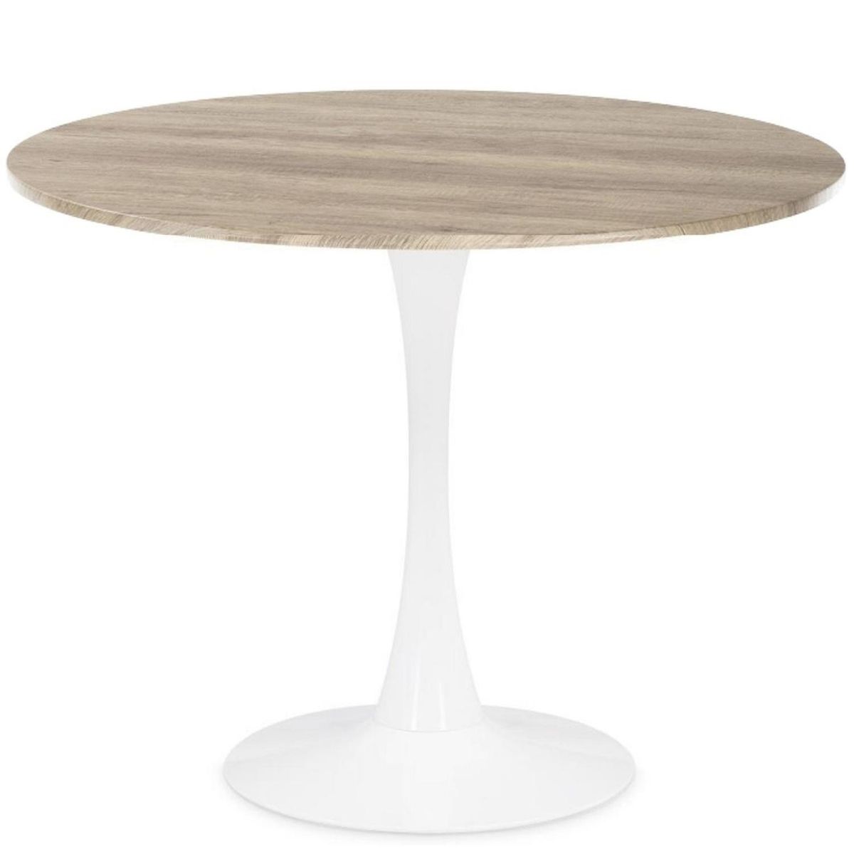PANDALINO - Mesa Redonda Tulip 120cm - Cubierta Efecto Madera