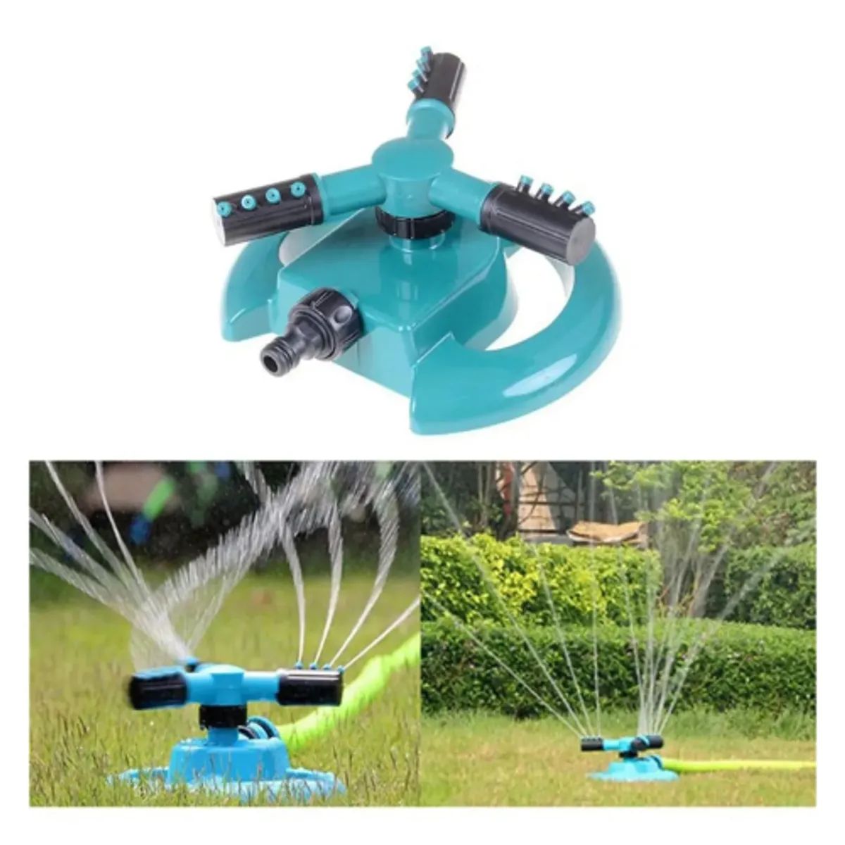 MOVI - Regador Giratorio 360° con Base y 3 Aspas