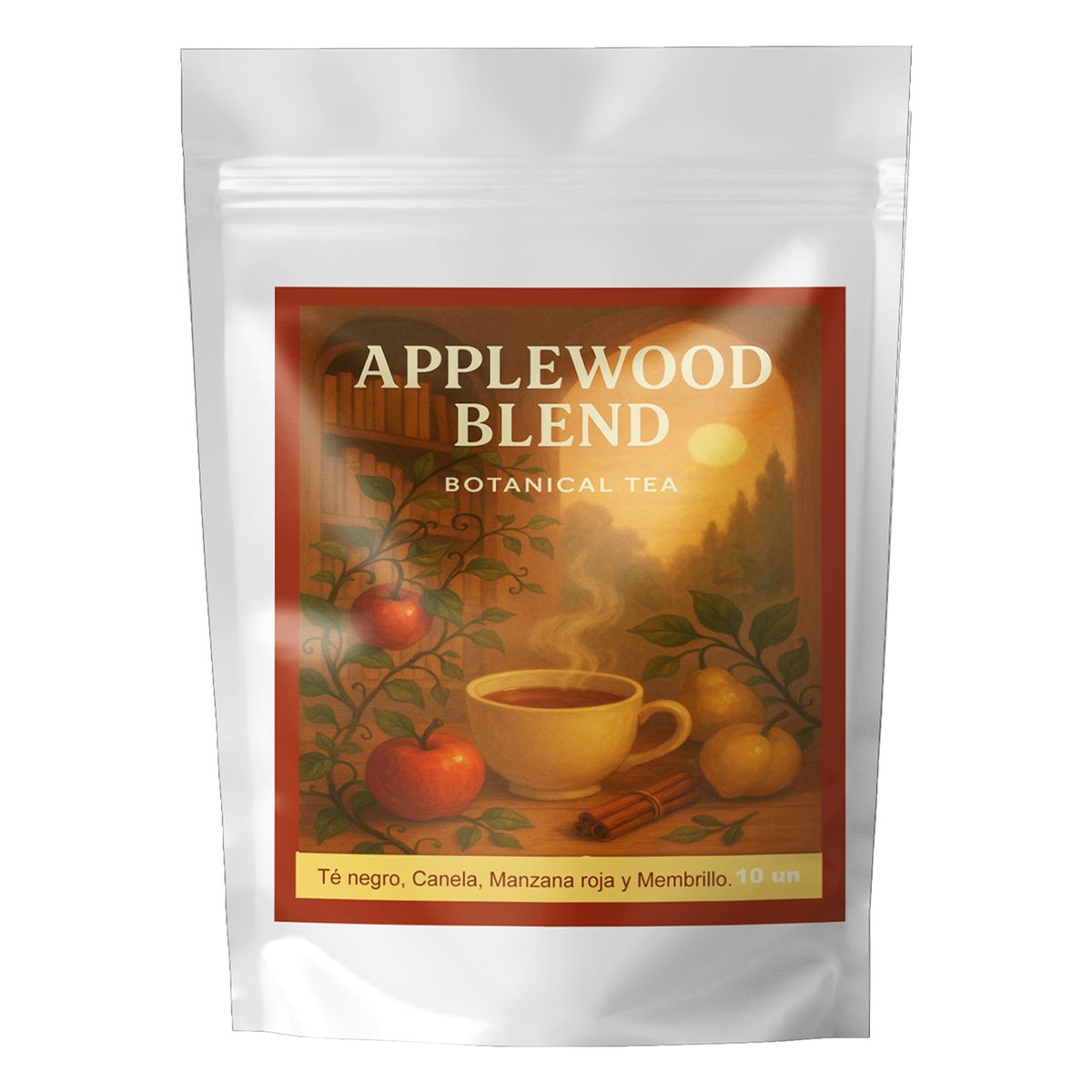 ANDES TEA - Té Applewood Blend – Té Negro con Manzana Roja, Membrillo y Canela 10 bolsitas
