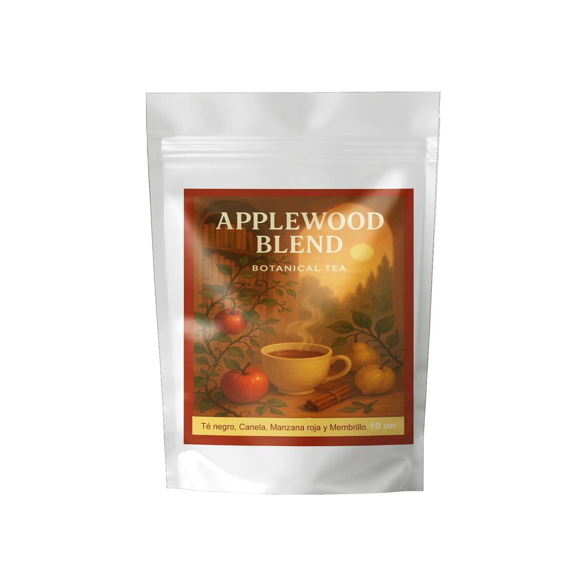 ANDES TEA - Té Applewood Blend – Té Negro con Manzana Roja, Membrillo y Canela 10 bolsitas