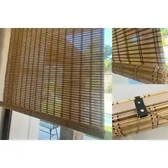 ANGELES DEL HOGAR - CORTINA ROLLER ENROLLABLE 100% DE BAMBU 90X180CM