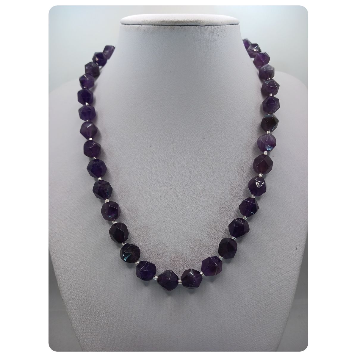 CAT JOYAS - Collar de Amatista facetada con plata fina 925