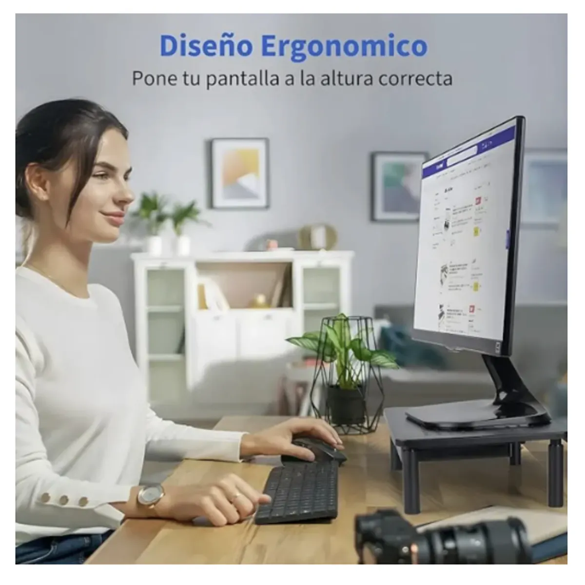 GENERICO - Base Monitor Soporte 3alturas Notebook Pc Impresora Con Cajó