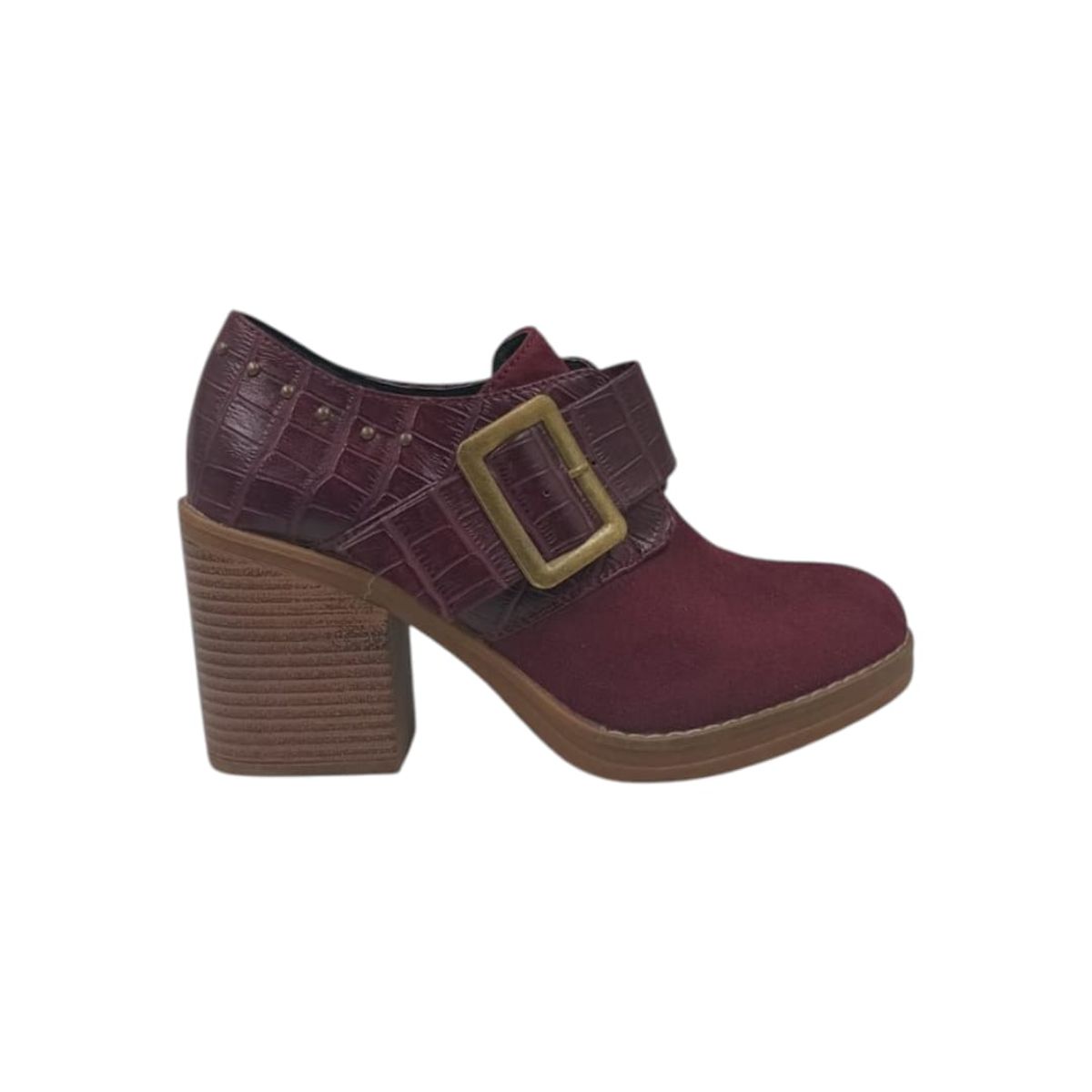 HERIEL - Zapato Burdeos Gamuza Mujer