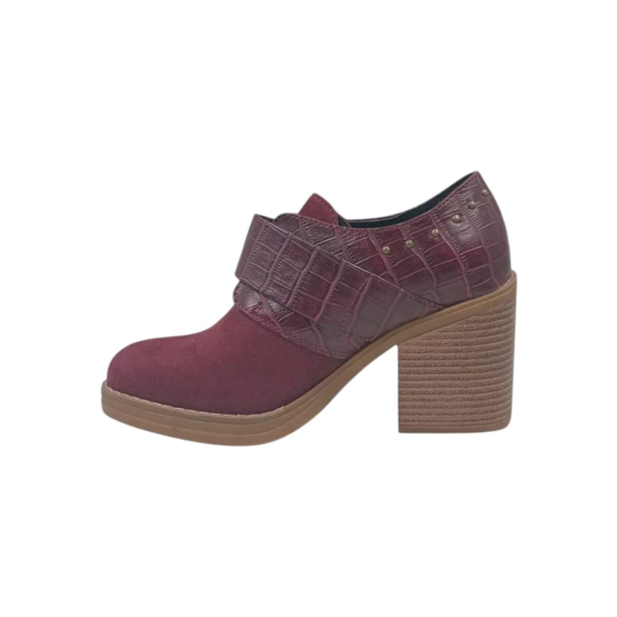 HERIEL - Zapato Burdeos Gamuza Mujer