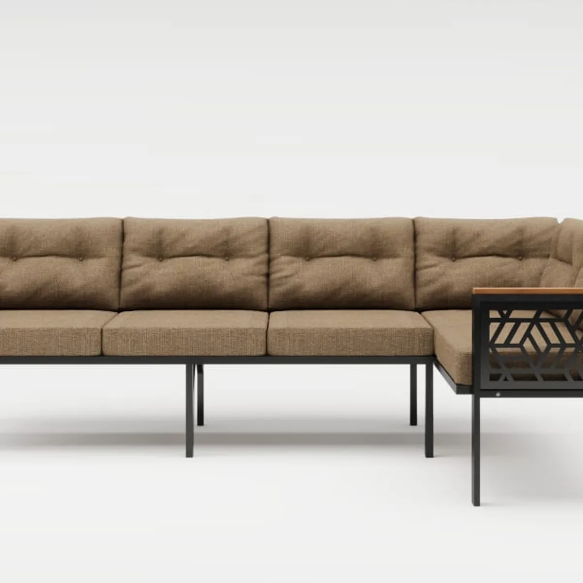 GENERICO - Juego de Living de Terraza Melisa Tipo L Cafe, 5 Personas