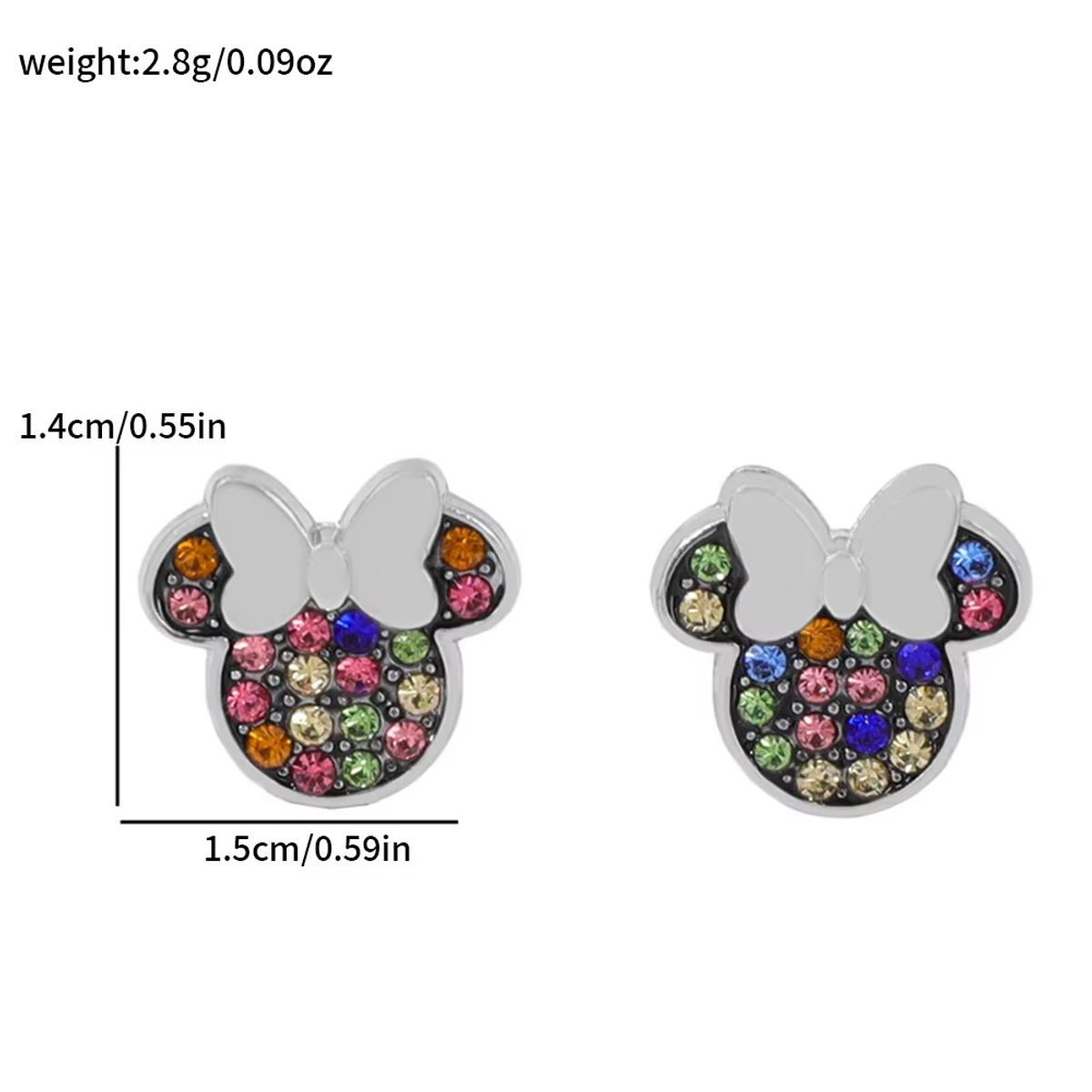 LUXURYJOYAS - Aros Minnie Mouse Exclusivo Gemas Multicolor