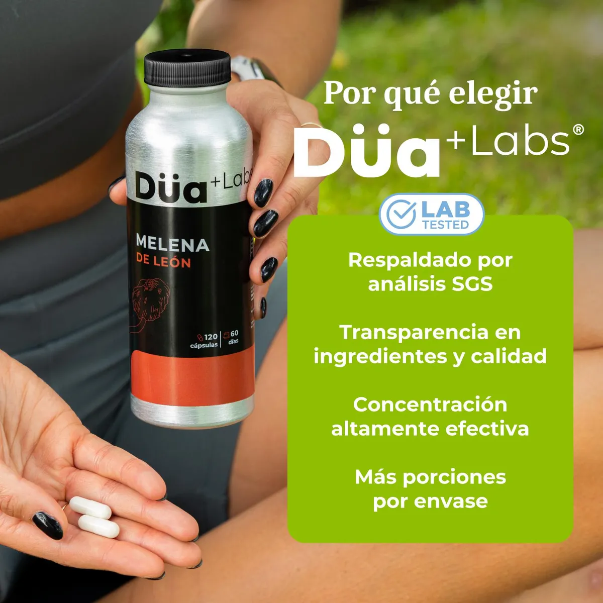 DUA LABS - Melena de Leon 600mg Düa Labs® 120 Cápsulas Para 60 días