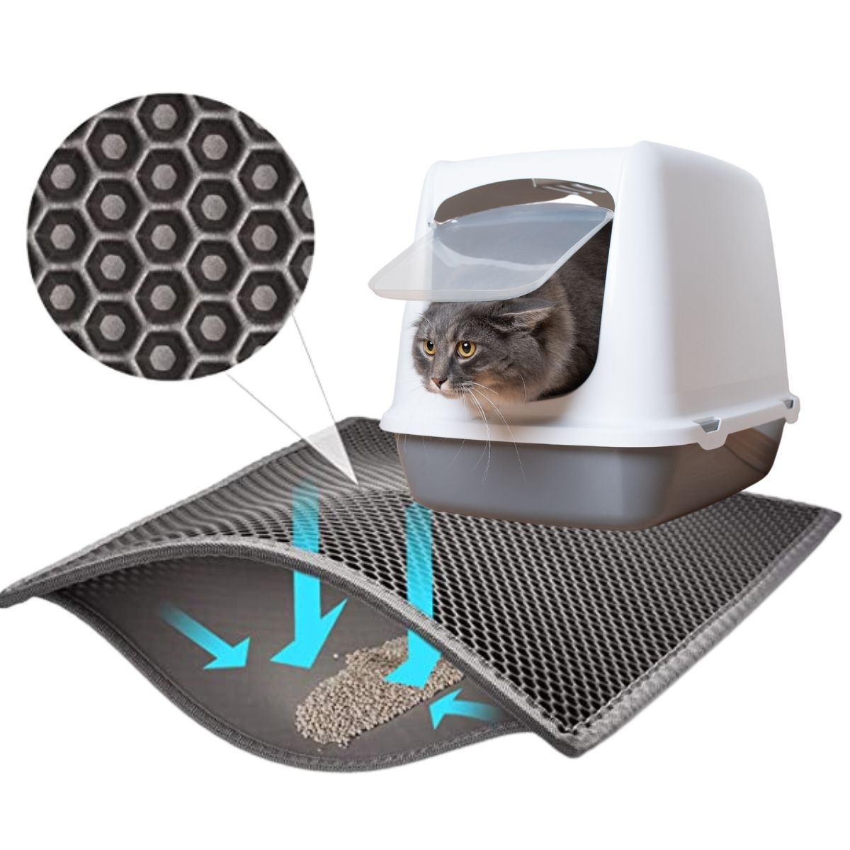 PAWISE - Alfombra Arenero Gatos Pawise Cat litter trapper Mat 52x60cm