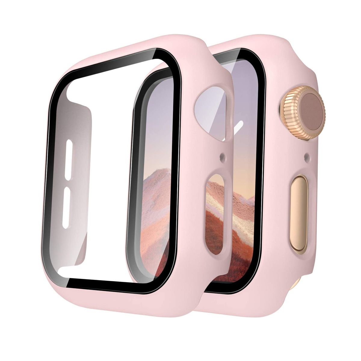 CELLBOX - Protector Carcasa + Mica Rosa Para Apple Watch de 42 mm - Serie 1 / 2 / 3