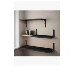 GENERICO - Repisas Flotantes De Madera Multipropósito Kit X3 Colores Color Negro