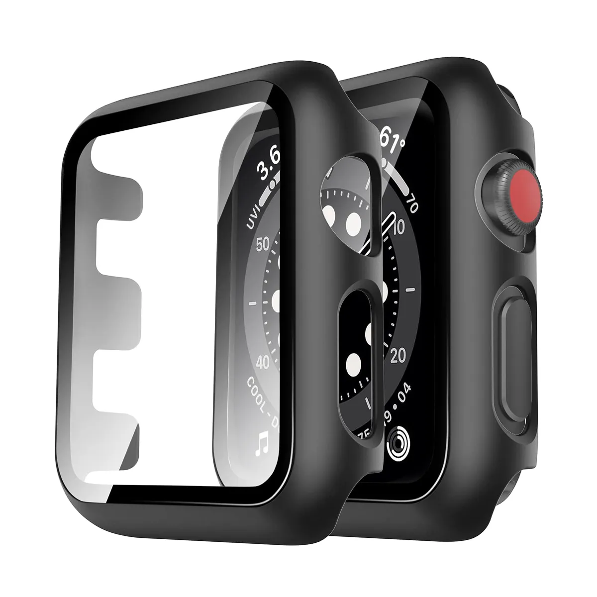 CELLBOX - Protector Carcasa + Mica Negro Para Apple Watch de 41 mm