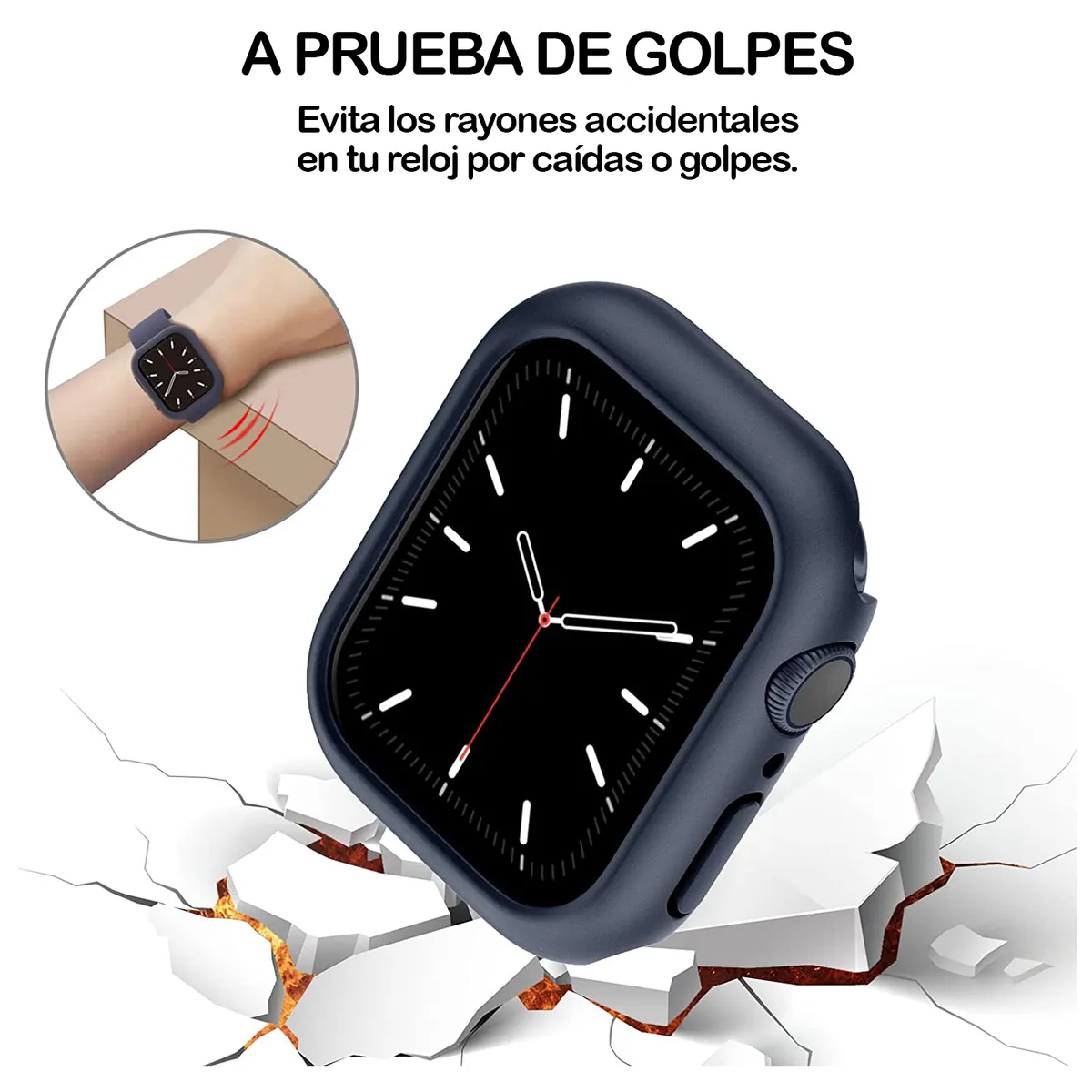 CELLBOX - Protector Carcasa + Mica Azul Para Apple Watch de 41 mm