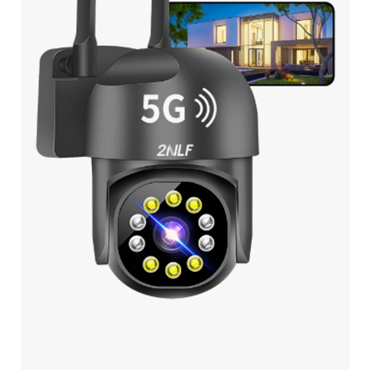 GENERICO - 2nlf 5G Cámara De Seguridad Exterior Wifi ip 360° 1080p Con Led