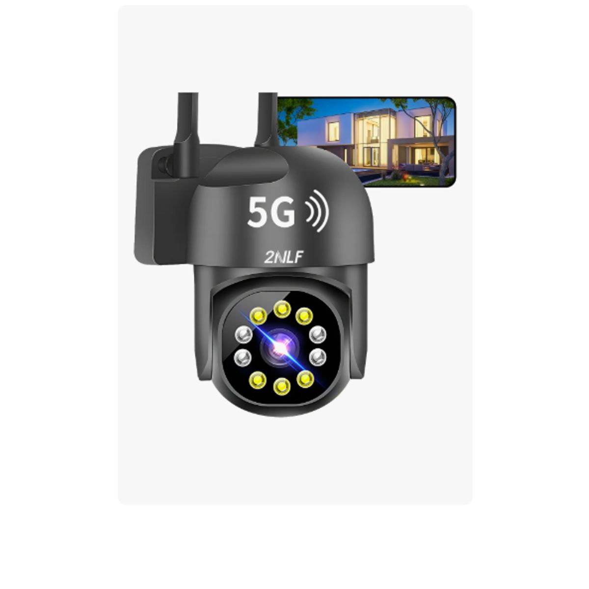 GENERICO - 2nlf 5G Cámara De Seguridad Exterior Wifi ip 360° 1080p Con Led