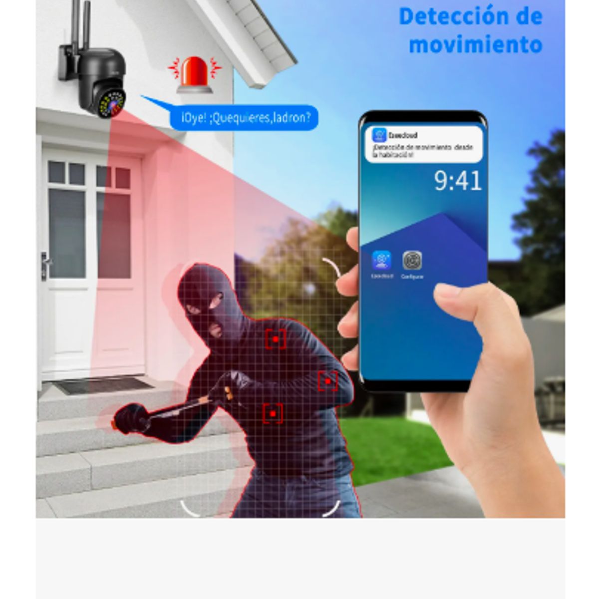 GENERICO - 2nlf 5G Cámara De Seguridad Exterior Wifi ip 360° 1080p Con Led