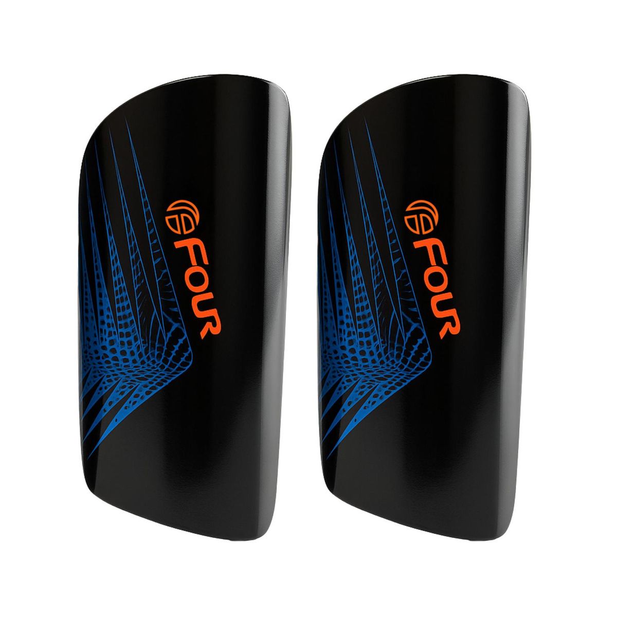 FOUR - Canilleras de Futbol Niños - Four Sublimadas Negro Azul