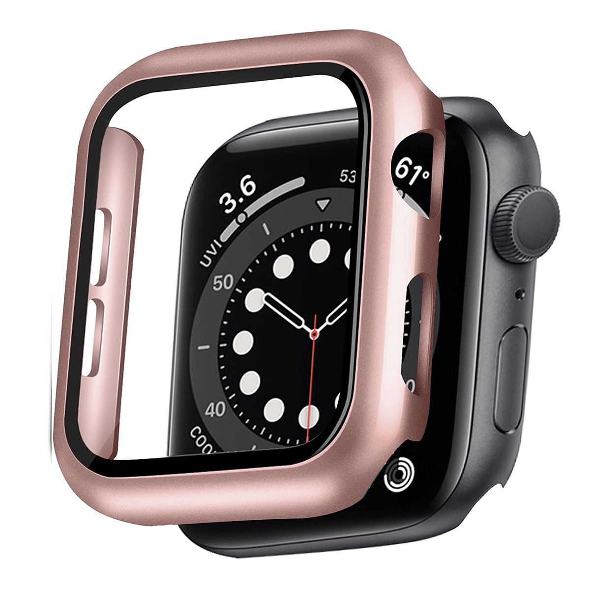 CELLBOX - Protector Carcasa + Mica Oro Rosa Para Apple Watch de 45 mm
