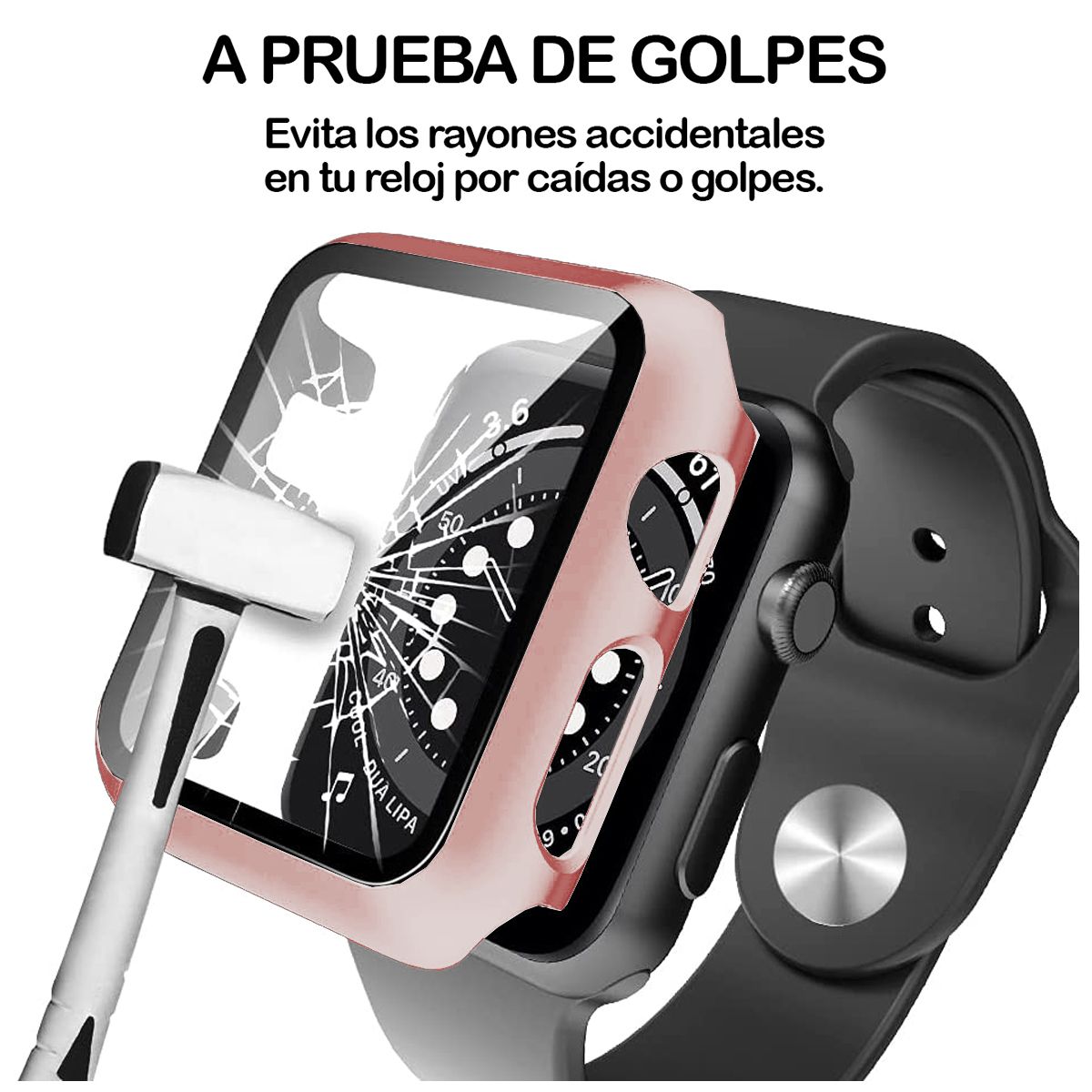 CELLBOX - Protector Carcasa + Mica Oro Rosa Para Apple Watch de 45 mm