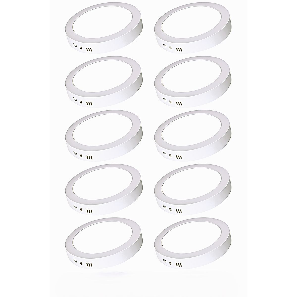 AVC - PACK 10 PANELES LED  SOBREPUESTO REDONDO 24W CALIDO