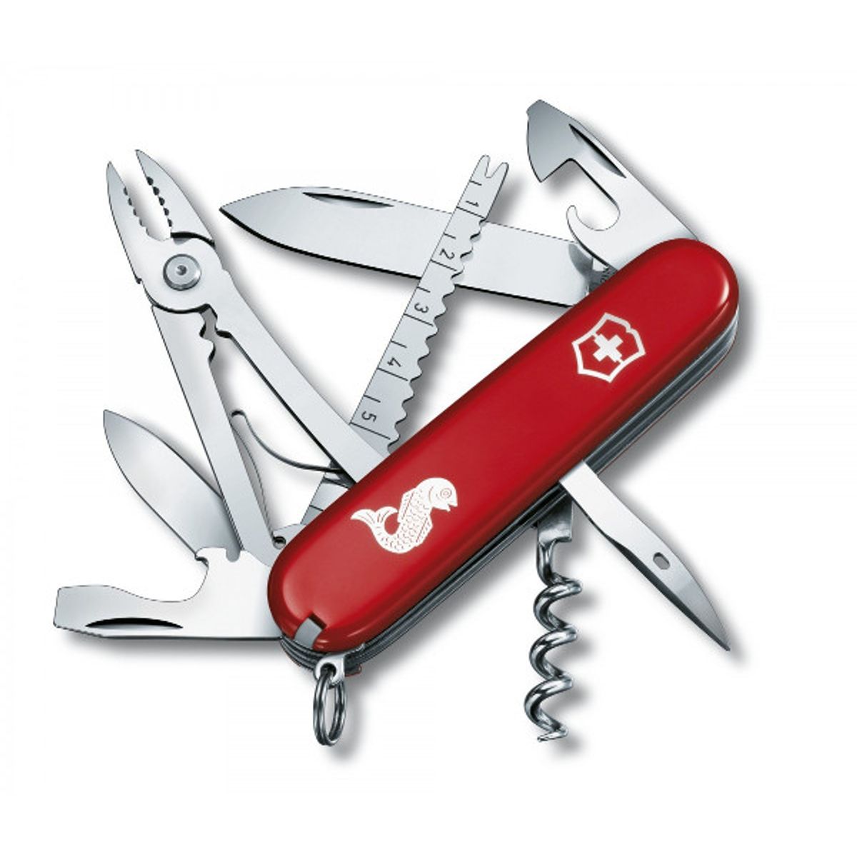 VICTORINOX - CORTAPLUMAS VICTORINOX COD 365372 ANGLER 91MM ROJA CON LOGO