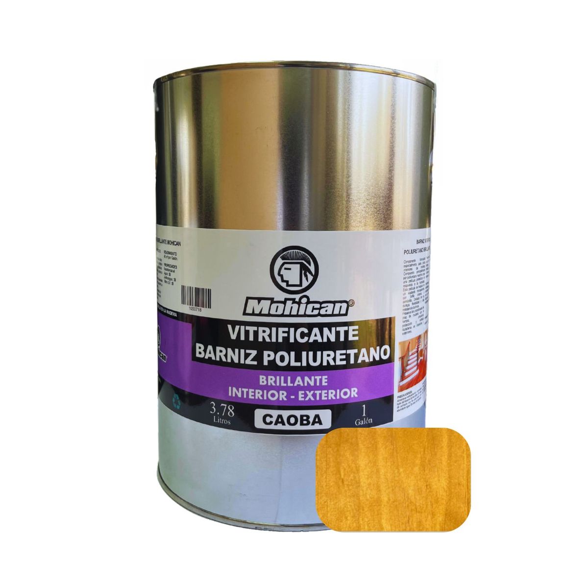 MOHICAN - VITRIFICANTE BARNIZ POLIURETANO BRILLANTE 1 GALON CAOBA