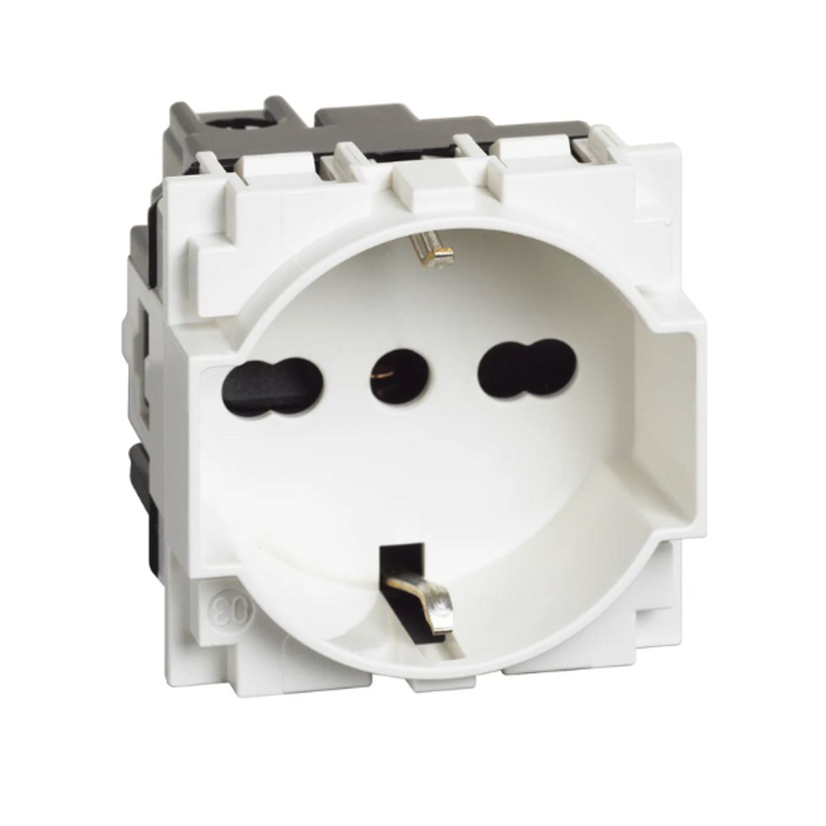 BTICINO - Modulo Enchufe Schuko 10-16A Bticino 2P+T  250V Blanco Living Now