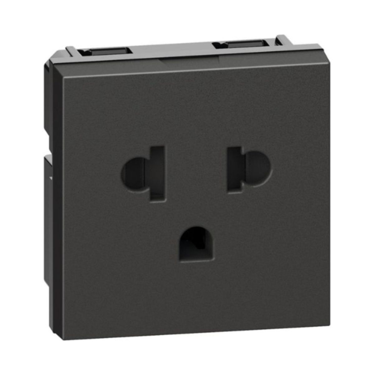BTICINO - Módulo Enchufe Americano 15A Bticino 2P+T 250Vac Negro Living Now