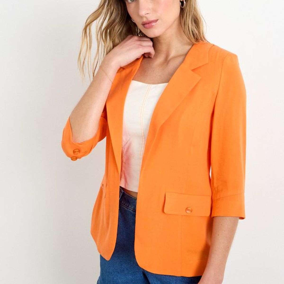 IO - Blazer Liso Mujer Naranjo Io