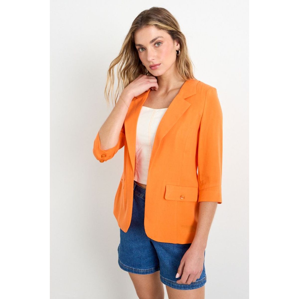 IO - Blazer Liso Mujer Naranjo Io