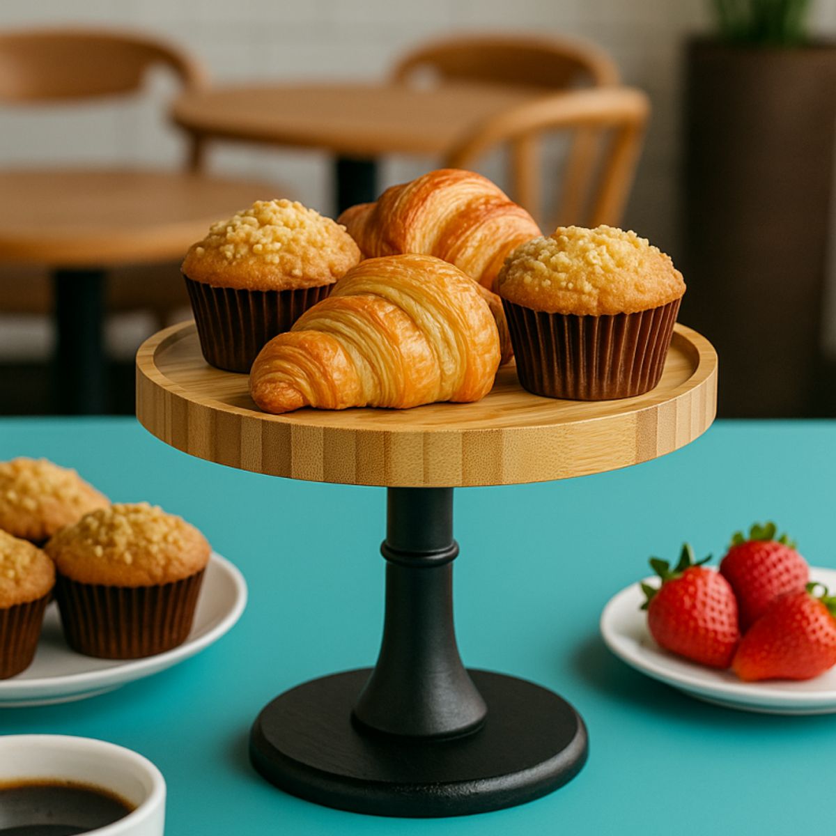 GENERICO - Base Torta Pedestal Reposteria Cupcakes Bambu Soporte 19cm